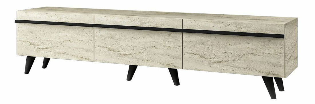 Masă TV/Dulap Amstel (travertin + negru)