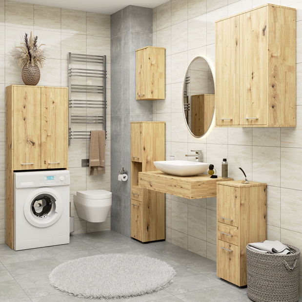 Kupaonski ormarić Fulgor 2D 140 (hrast craft) *outlet moguća oštećenja