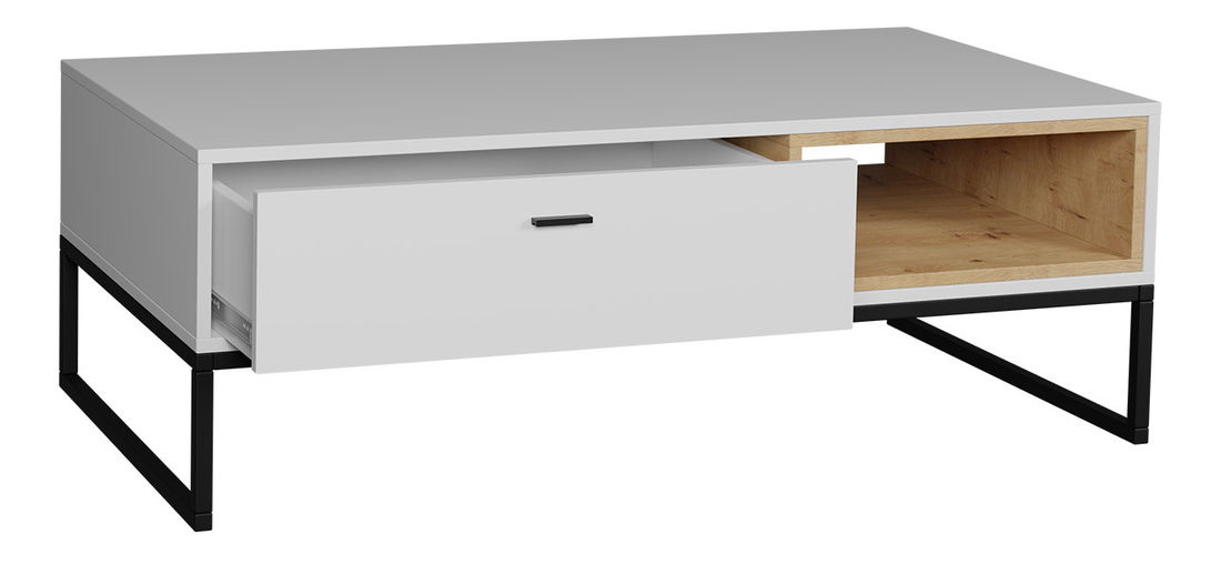 Mobilier living Olevaro I (stejar artisan + negru)