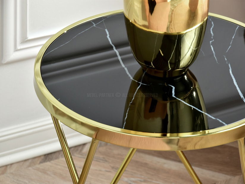 Dohányzóasztal Armin S (fekete márvány + arany)