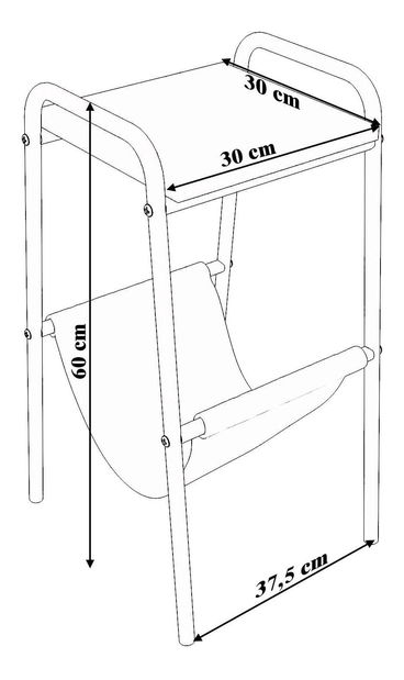 Măsuță laterală Leloku (negru + pin atlantic)
