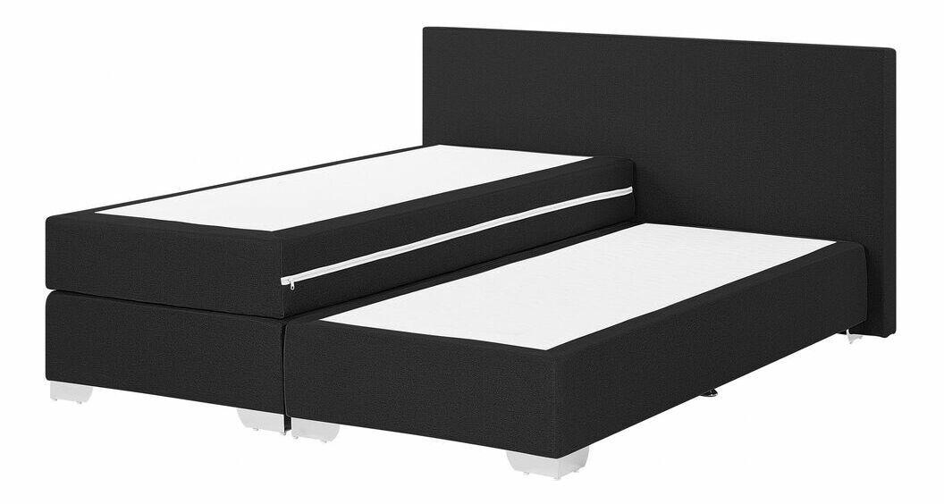 Manželská posteľ Boxspring 160 cm PREMIER (s matracmi) (čierna)