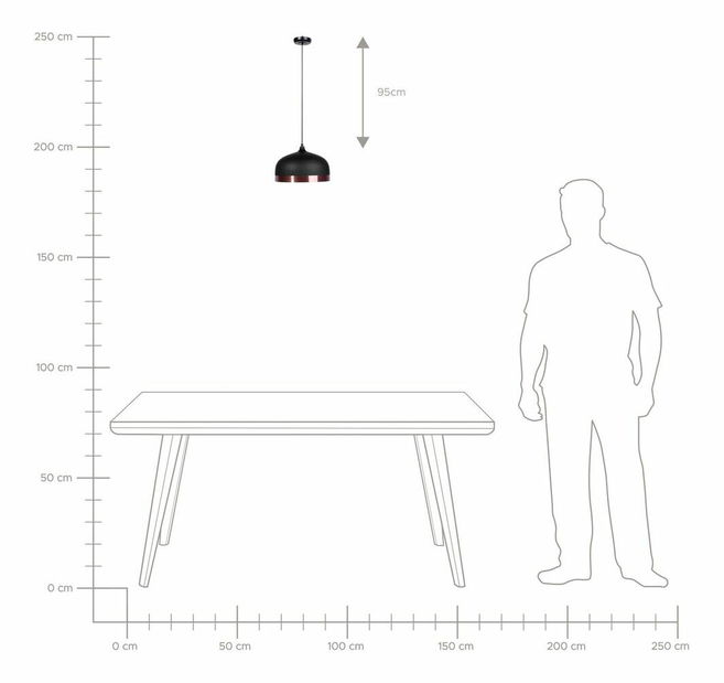 Závesná lampa Paron (čierna)
