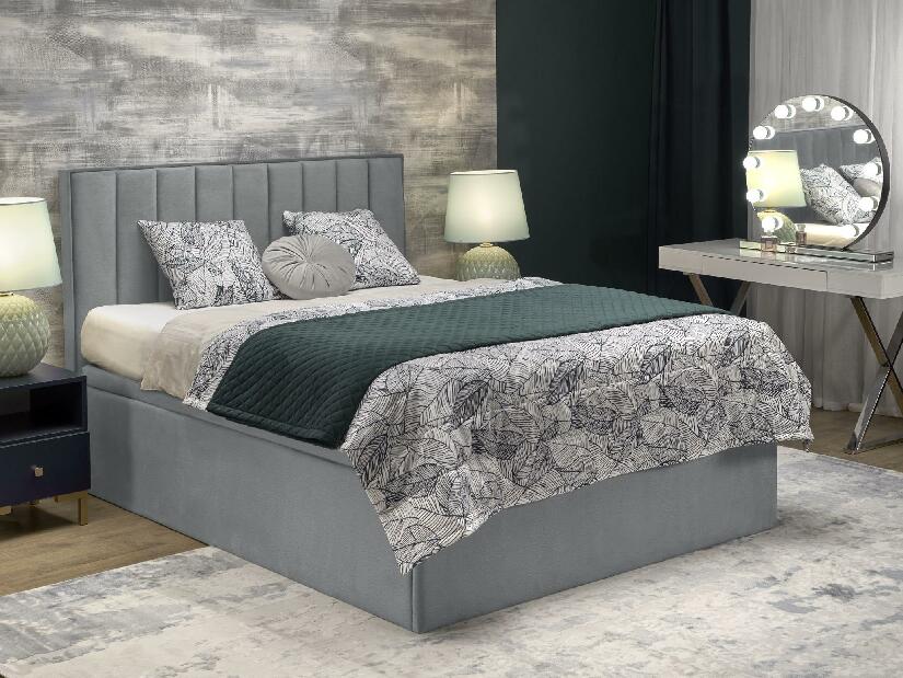 Franciaágy Boxspring 160 cm Asencion (világosszürke)