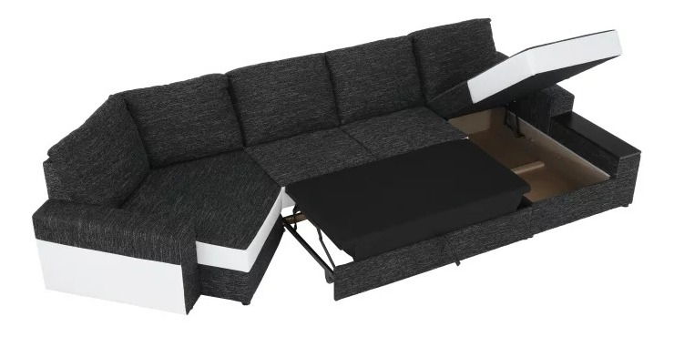 Rohová sedačka Rolas (P) biela + čierna *výpredaj