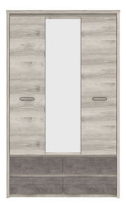 Dulap de haine Japon 2 (castan nairobi + onyx) (cu oglindă)