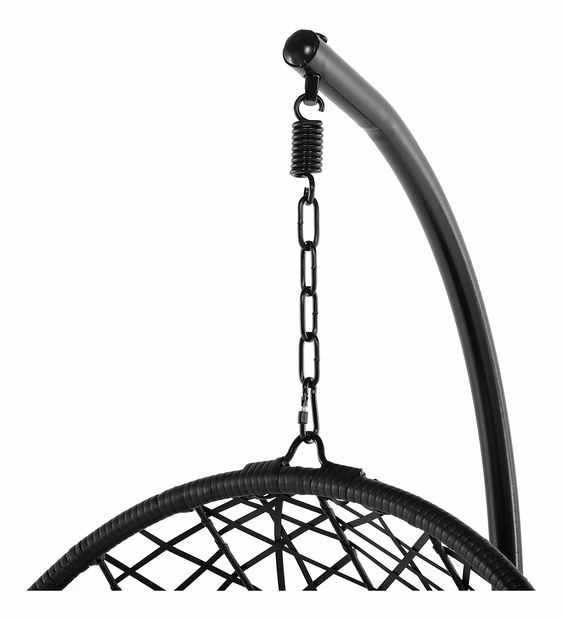 Závesné kreslo so stojanom ALTAI (kov) (čierna)