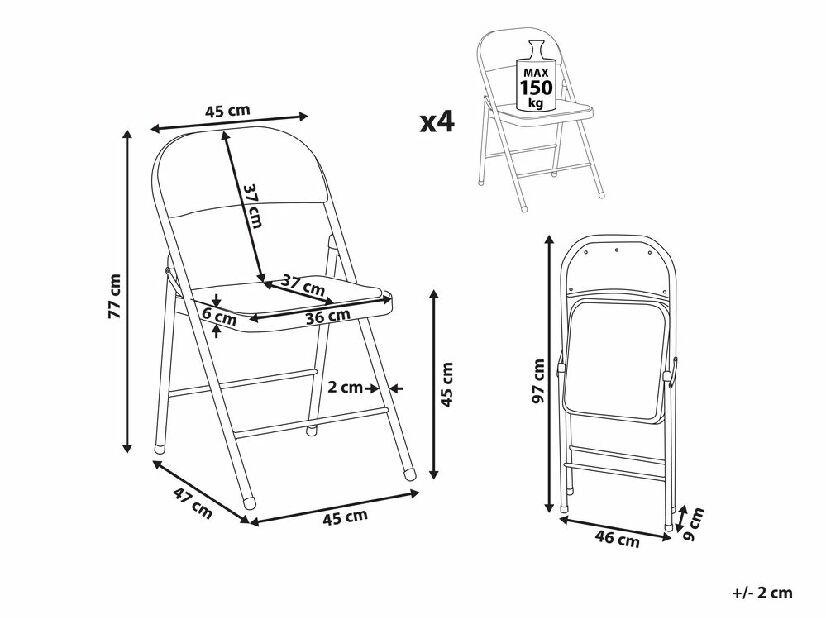 Set 4 buc scaune de conferință Segar (gri) 