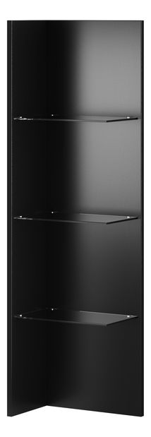 Závesný regál Henry Typ 03 (čierna + čierny vysoký lesk)