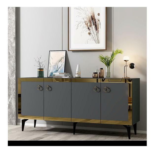 Skrinka Muvuta 1 (antracit + zlatá) 