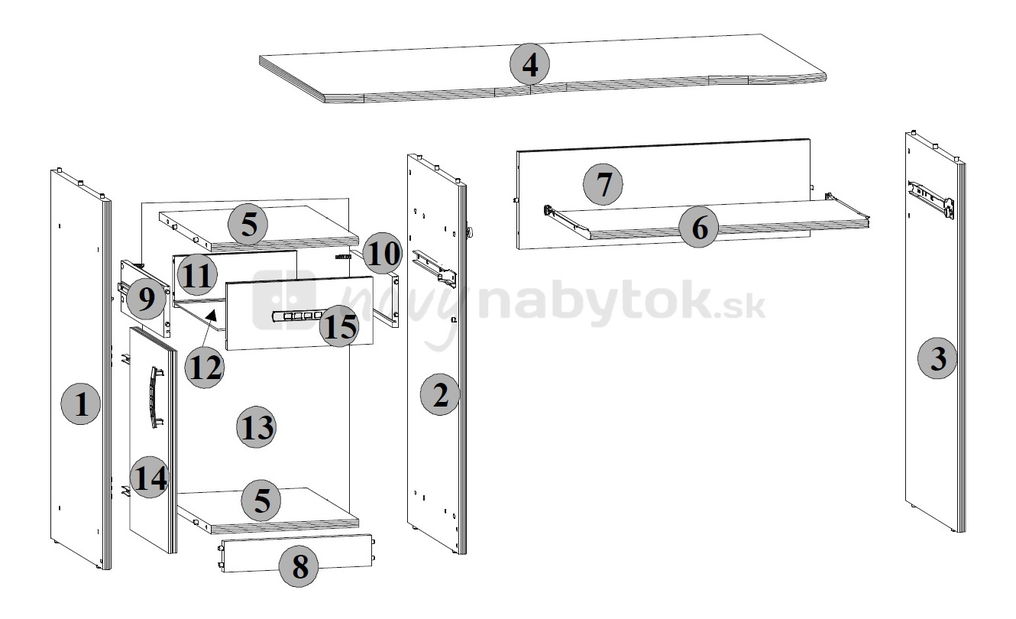 PC stolík BRW TIP TOP TBIU 1D1S/100 (Javor)