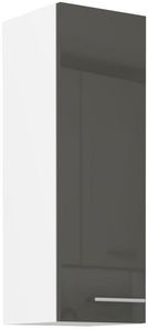 Dulap superior de bucătărie Lavera 30 G-90 1F (Cadru: alb + front: gri lucios)