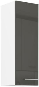 Horná kuchynská skrinka Lavera 30 G-90 1F (korpus: biela + front: lesk sivý)
