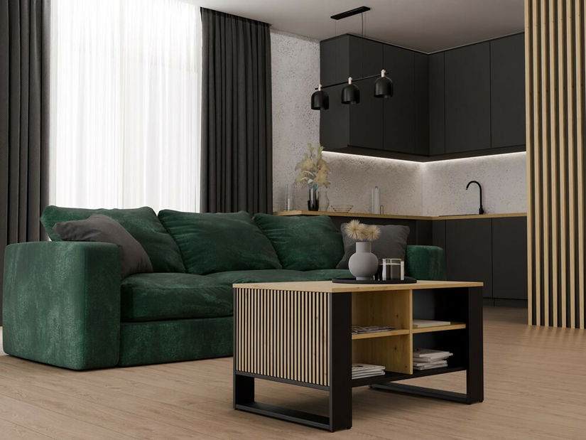 Măsuță de cafea Maduro Slim 2 (stejar artisan + negru)