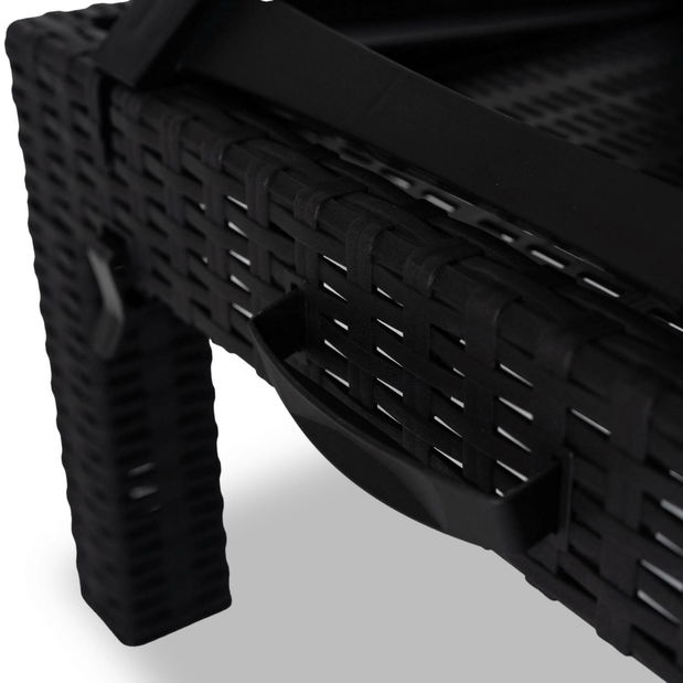 Záhradné lehátko Logro (čierna) 