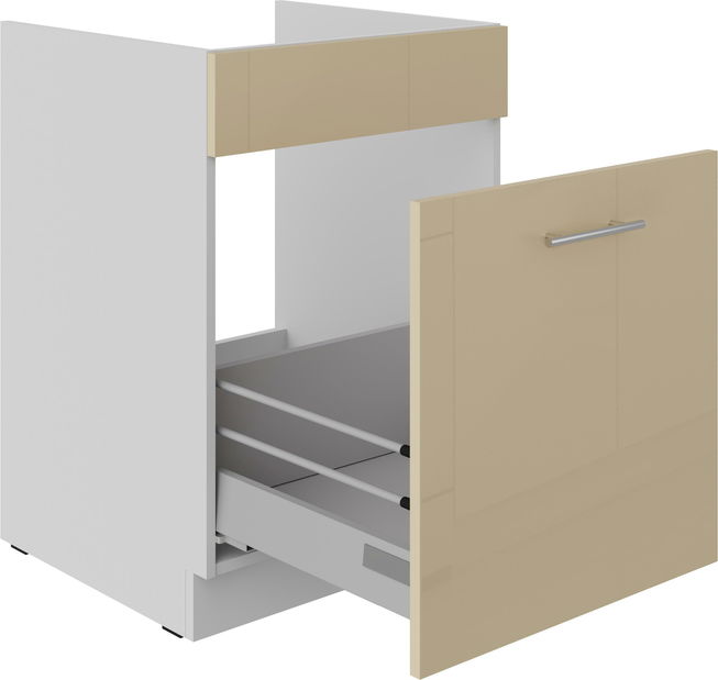 Alsó konyhaszekrény Lavera 60 ZL 1S BB (korpus: fehér + front: fényes cappucino)