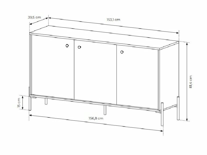 Komoda Scandia 3D (dub scandi + jedlička scandi)