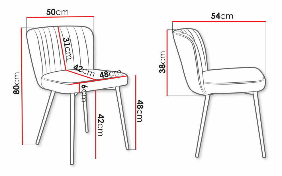 Set 3 buc scaune sufragerie Archie DC 1183 (Negru + auriu) 
