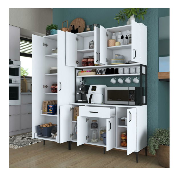 Konyhaszekrény szett Jenaretta 33 (fehér + fekete)