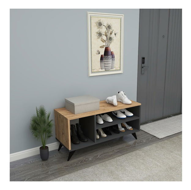 Botník (skrinka na topánky) Pulopo (borovica atlantická + antracit)