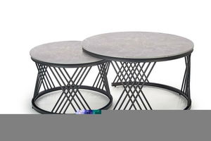 Set 2 kom. stolića za kavu Felecia (sivi mramor + crna)