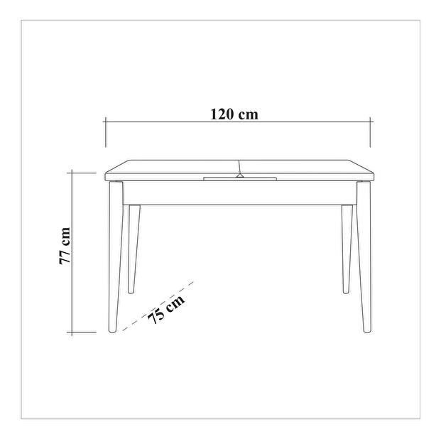 Set mobilier sufragerie Dobuse 2 (pin atlantic + alb + verde) (pentru 4 persoane)