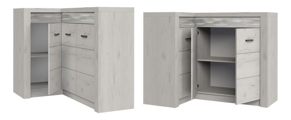 Rohová komoda Nadenas N15 O (jaseň tmavý) 