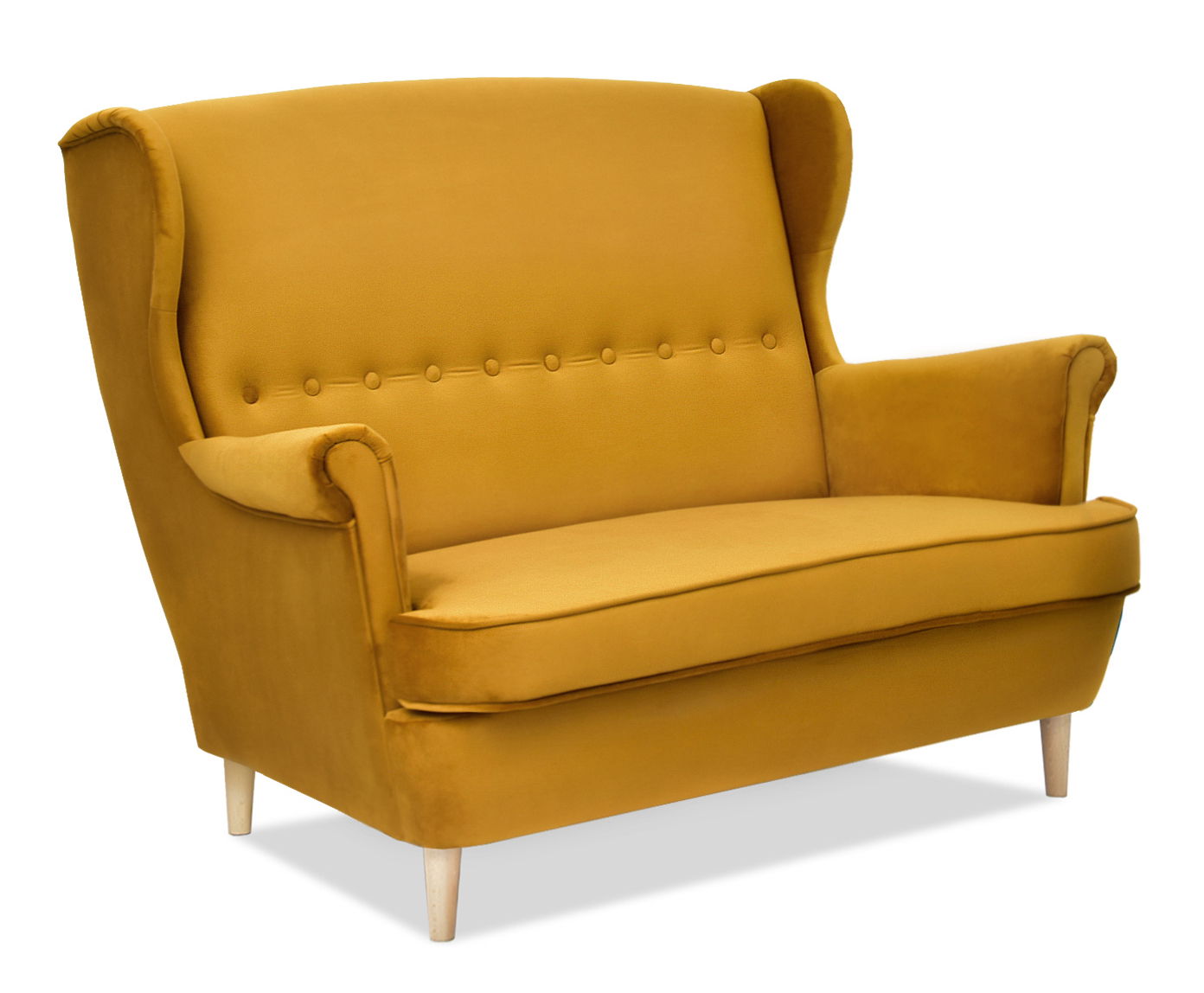 Canapea două locuri cu formă urechi Muriera (negru)