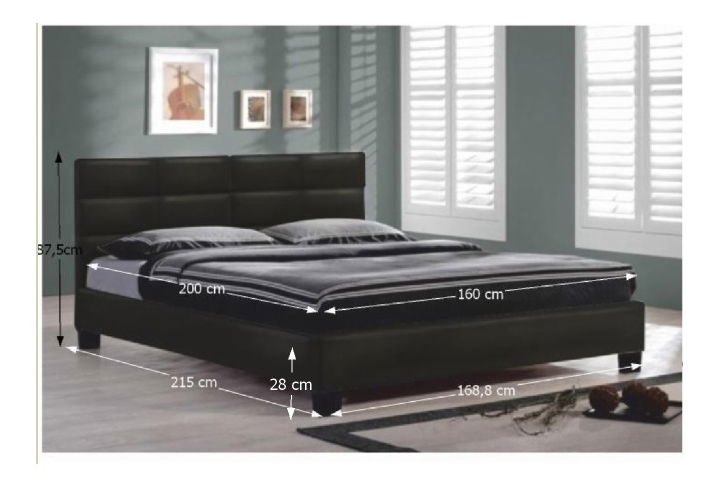 Manželská posteľ 160 cm Mivory (čierna) (s roštom)