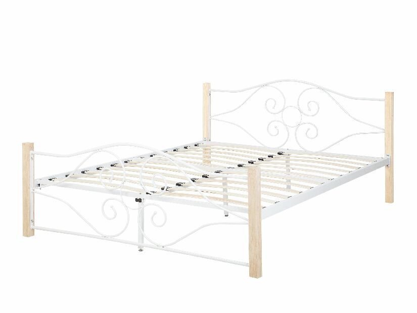 Manželská posteľ 180 cm FLANGE (s roštom) (biela) *výpredaj