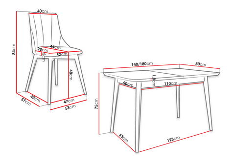 Blagovaonski set (za 6 osoba) Biano 7 (krem + prirodna)