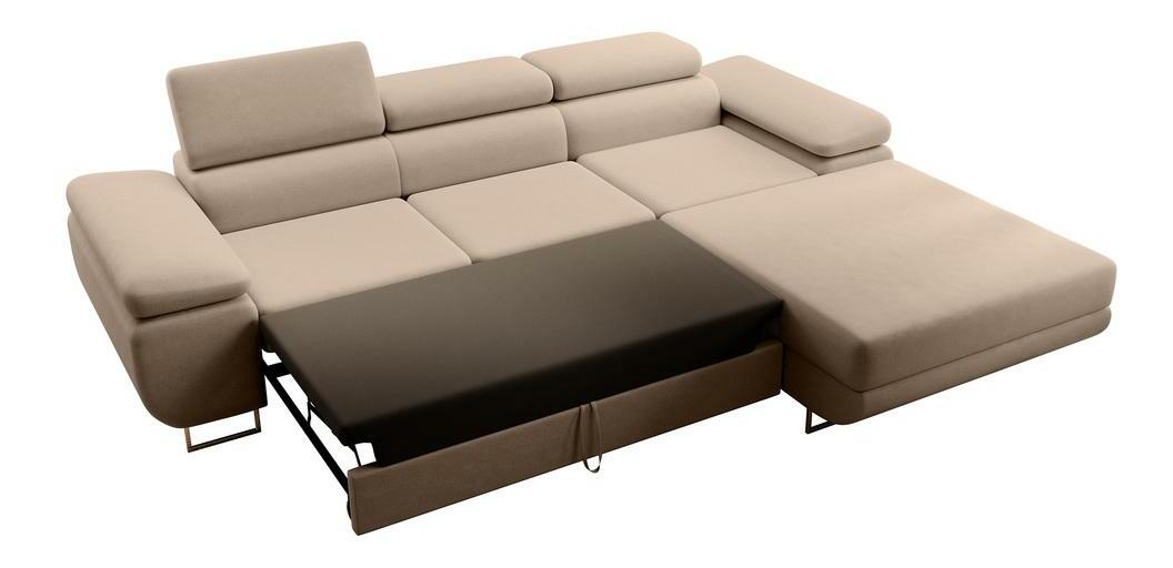 Sarokkanapé Grande (J) (közepes bézs + króm)