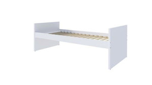Egyszemélyes ágy 90 cm Vescara (matrac nélkül) (ágyráccsal) (fehér)