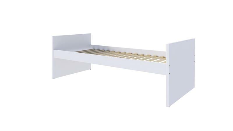 Egyszemélyes ágy 90 cm Vescara (matrac nélkül) (ágyráccsal) (fehér)