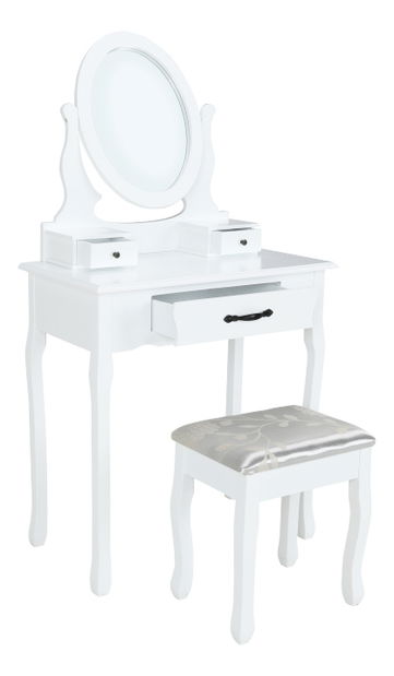 Toaletni stolić s tabureom Linetik (bijela)