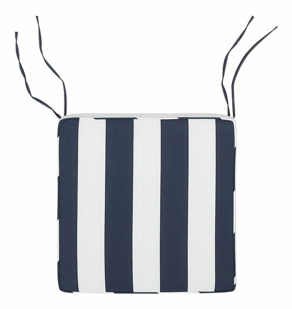 Scaun de grădină SASAN (maro deschis) (pernă cu dungi albastre)