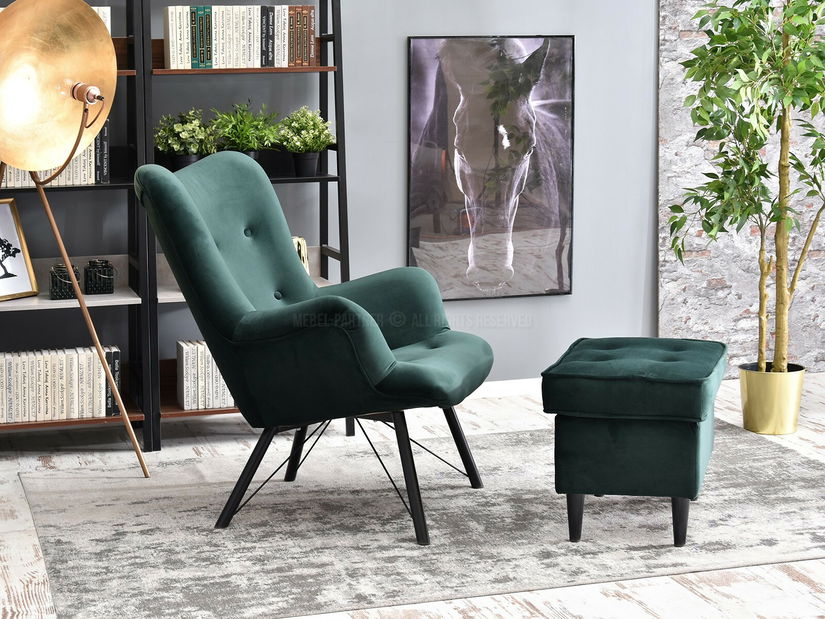 Fotoliu relax Dawntawn (verde + negru)