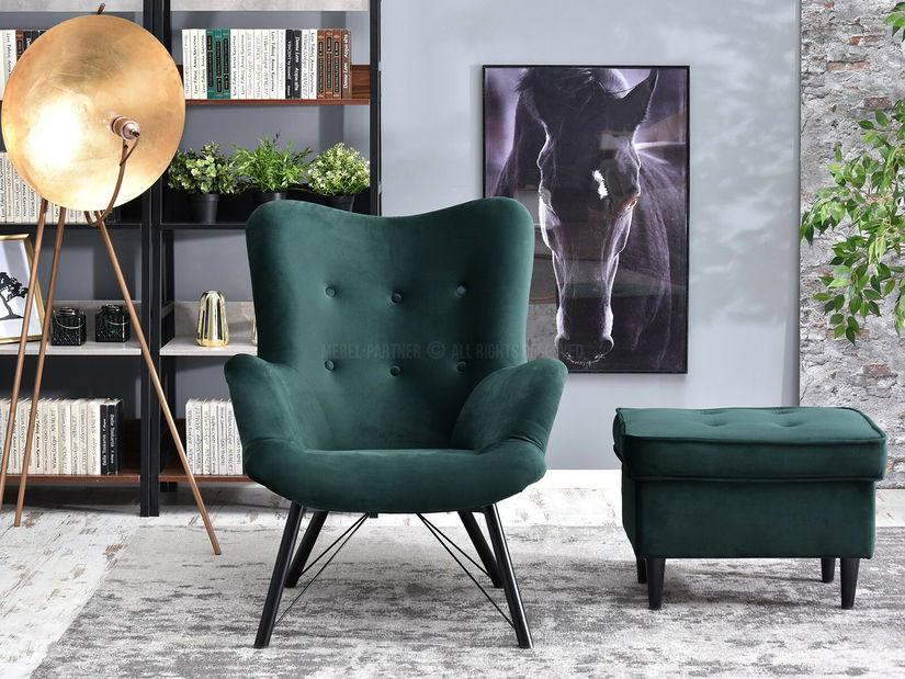 Fotoliu relax Dawntawn (verde + negru)