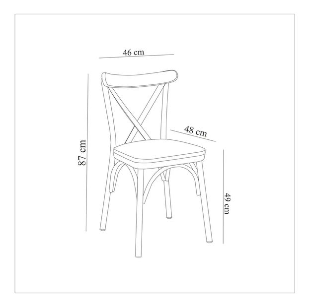 Set mobilier sufragerie Duvasa 25 (negru) (pentru 4 persoane)