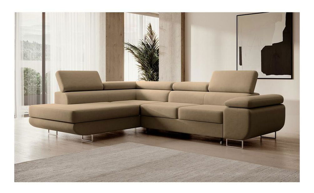 Kutna garnitura Stiletto (L) (bež + srebrna)