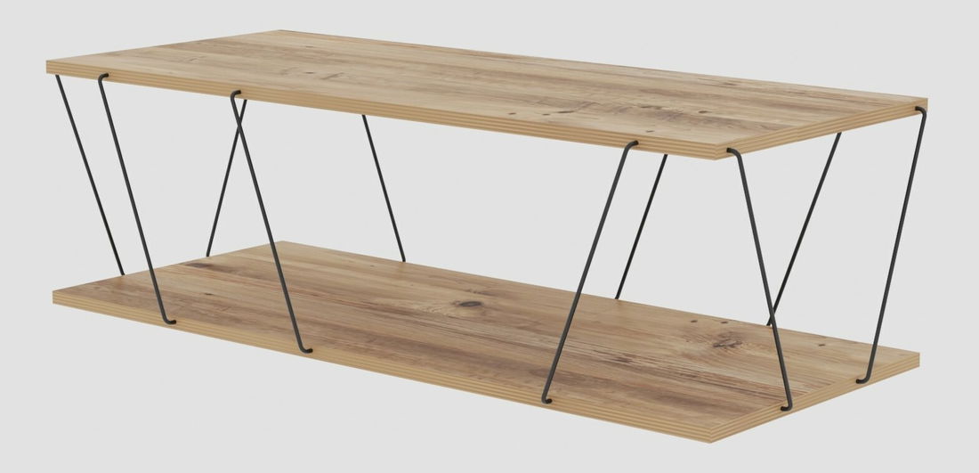 Mobilier camera de zi Baska (pin atlantic + negru) *vânzare stoc