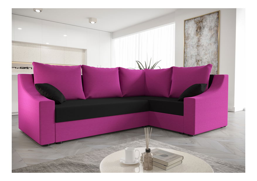 Kutna garnitura Opal Plus (ljubičasta + crna) (D)