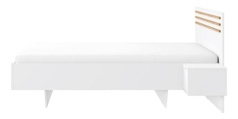 Krevet s noćnim ormarićima Frens (bijela + hrast artisan)