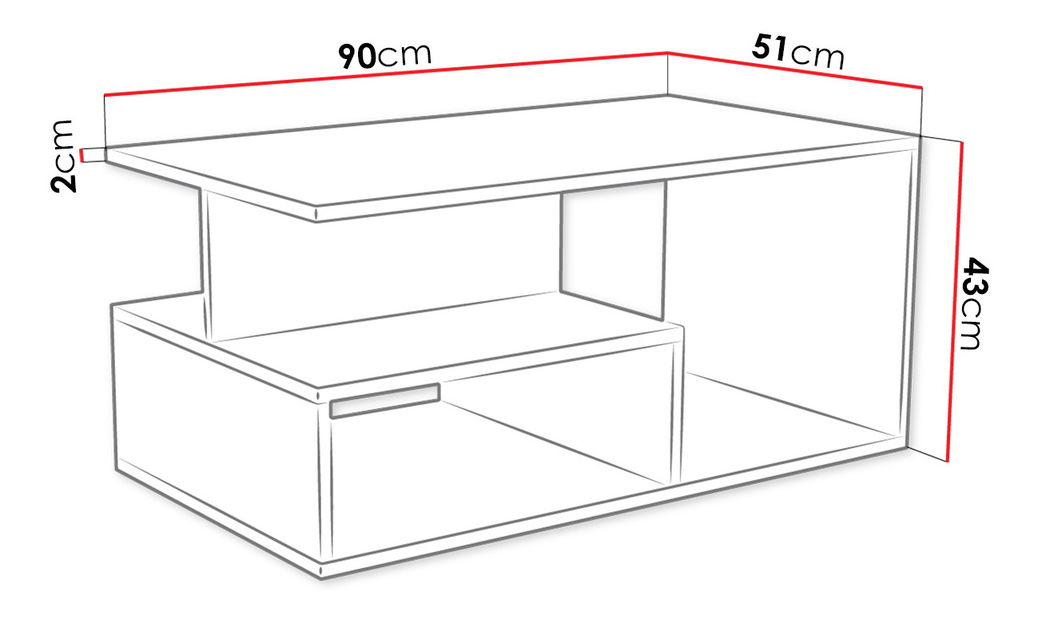 Dohányzóasztal Gyana (fehér)