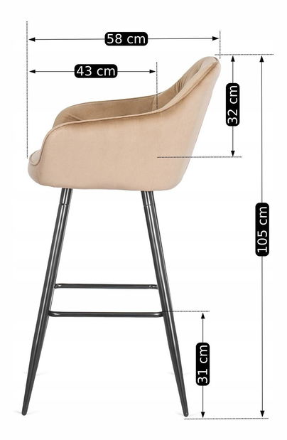 Barová stolička Solicitamos (béžová + čierna) 
