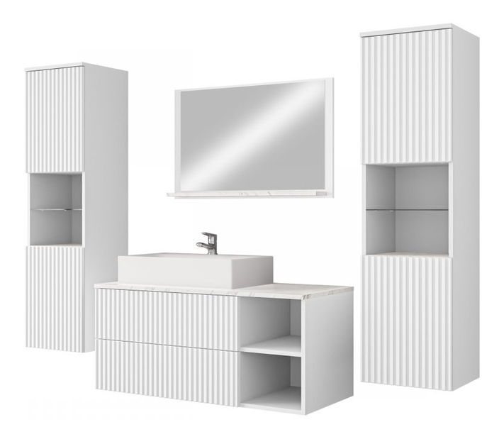 Kupaonski set Kiago III (bijela + bianco mramor)