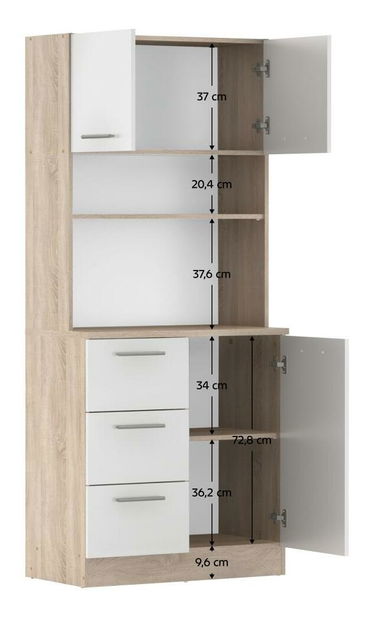 Kuhinjski kutak Lester NEW (hrast sonoma + bijela)