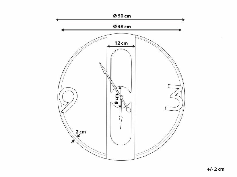 Zidni sat ø 50 cm Mulza (svijetlo drvo)