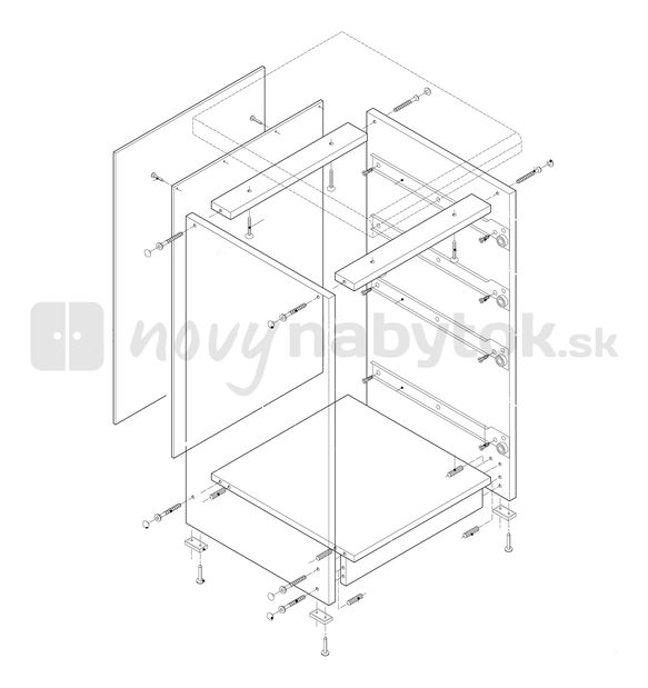 Dolná kuchynská skrinka, zásuvková Lenka New D-40 S4