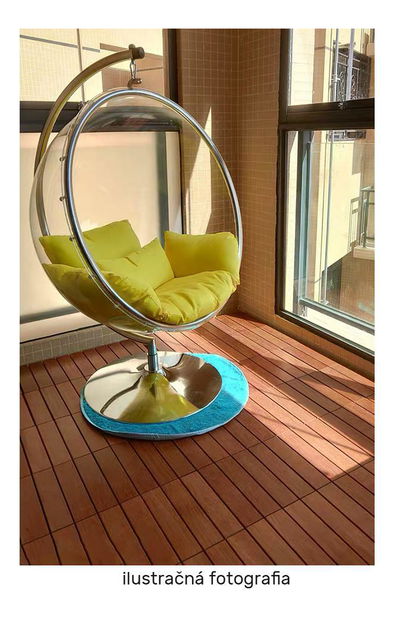 Viseća stolica za ljuljanje Belgica 3 (transparentna + srebrna + siva) 